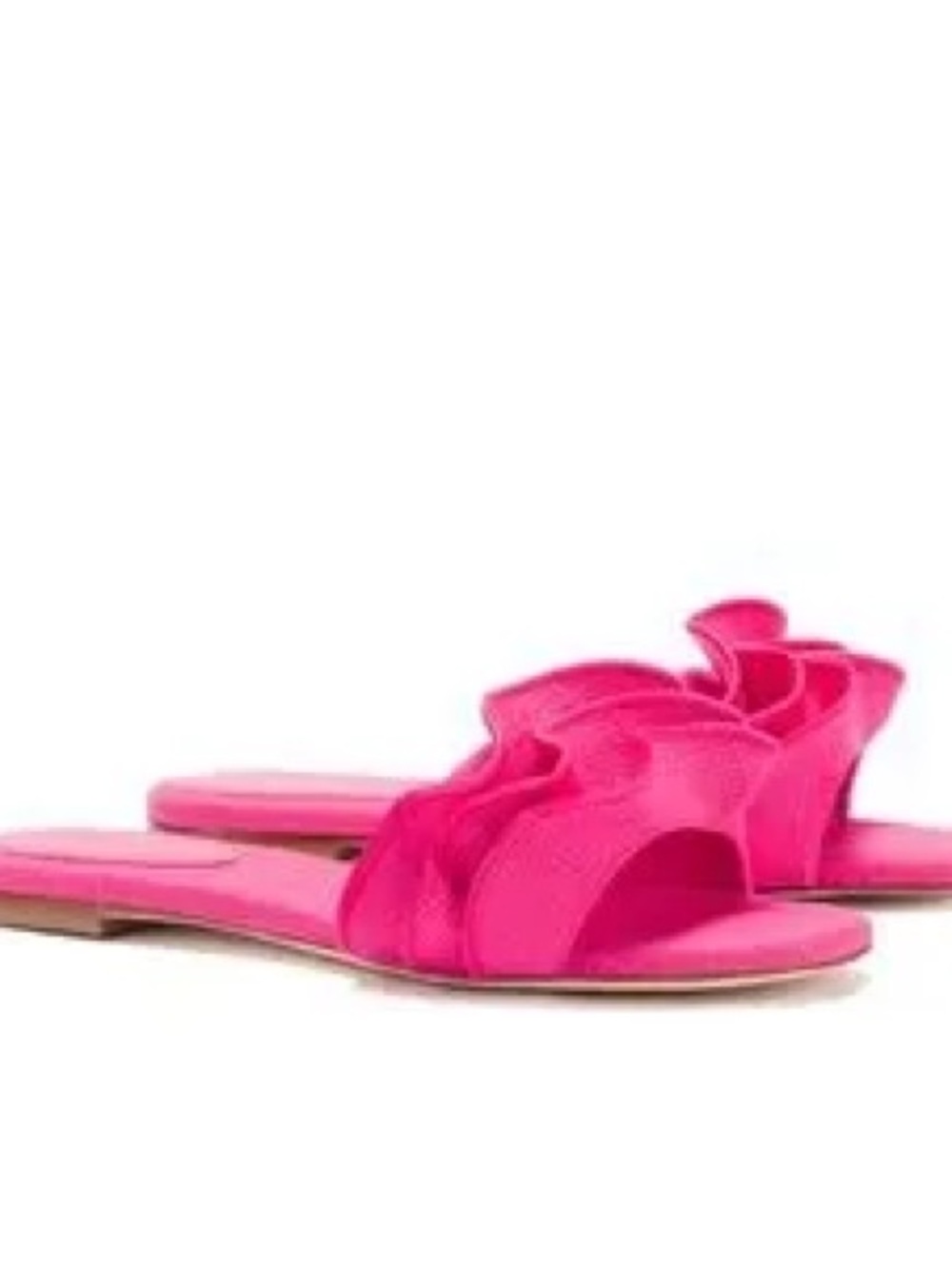 Larroude Fuchsia Ruffle Slide Sandals - Picture 6 of 6